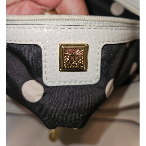 Ann Klein Faux Leather Off White Multi Compartment Shoulder Bag - Picture 9 of 14